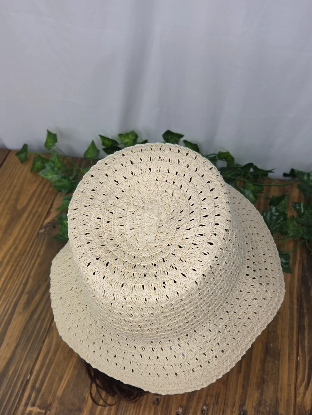 GAP. Cream Straw Bucket Hat. OSFA